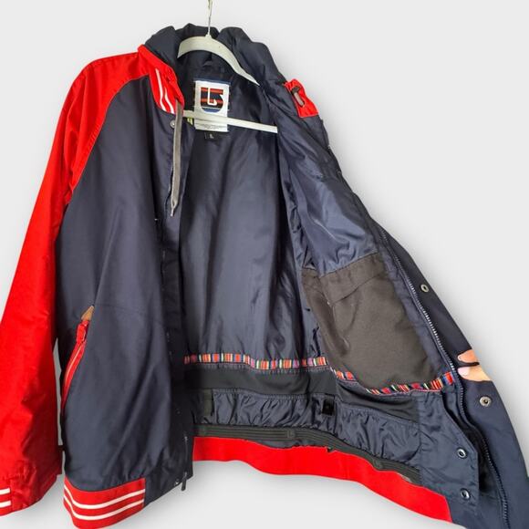 Burton Haze Red 10K Varsity Snowboard Ski Jacket Ballpoint Burner Red & Blue XL - Picture 3 of 12